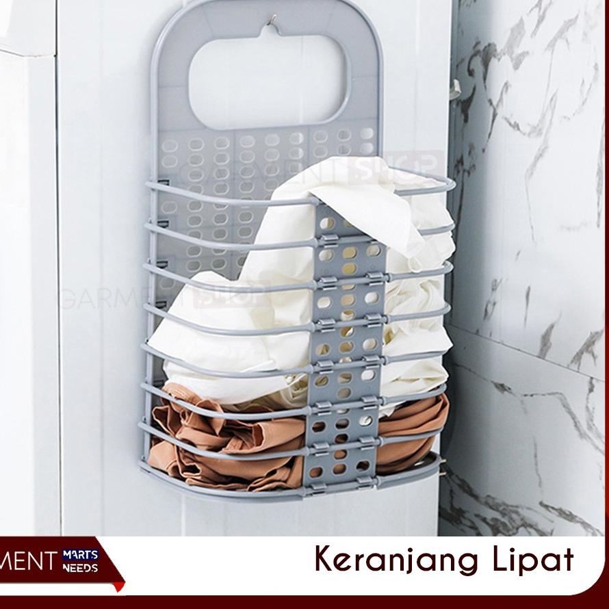 ❅ Keranjang Baju Laundry Lipat Pakaian Kotor Gantung Mesin Cuci Praktis Milenial ➸