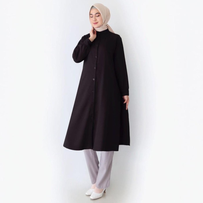 Gamis Wanita ATASAN TUNIK CRINKEL/ TUNIK CRINKLE/ TUNIK LD 110 - Hitam A3V0