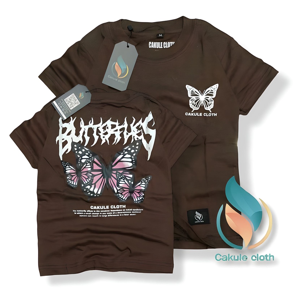 Kaos distro anak perempuan usia 1-10 tahun motif butterfly