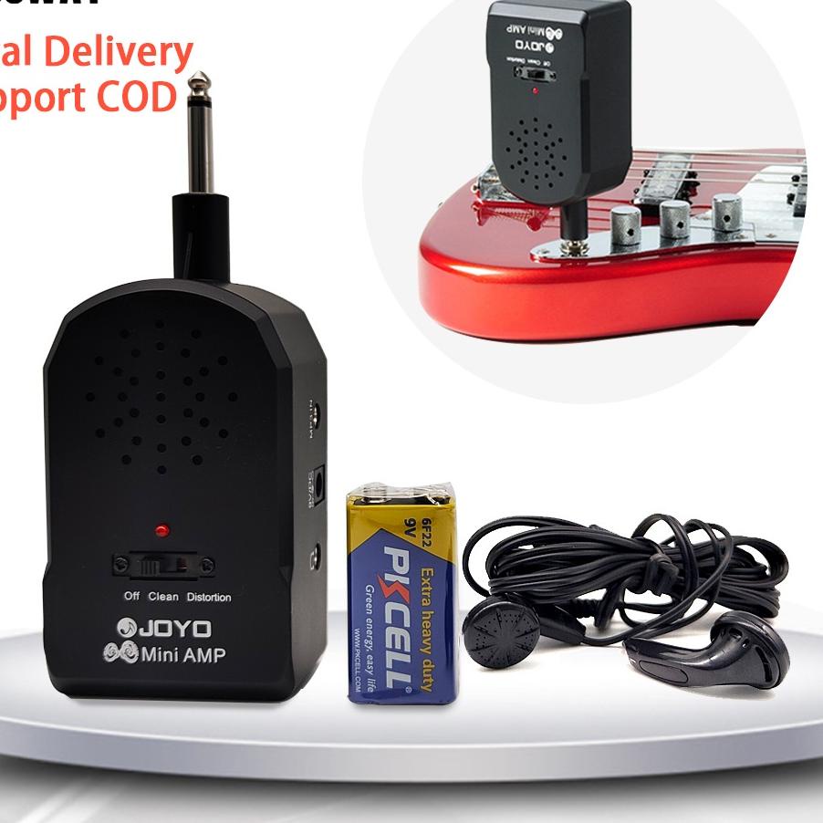 ➣ JOYO Mini Amplifier Gitar AMP Portabel Speaker untuk Guitar Listrik Bass Bersih/Distorsi Efek ֍