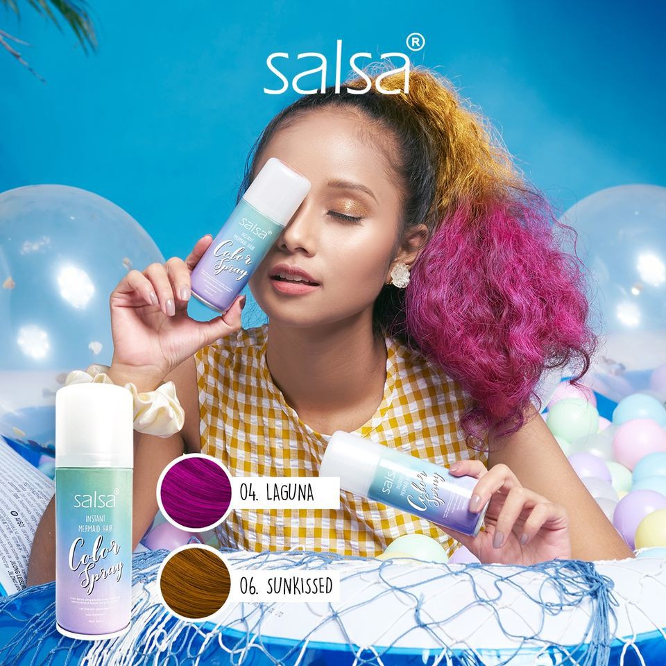 Salsa Instant Mermaid Hair Color Spray 80ml ✔️BPOM cat rambut semprot non permanen