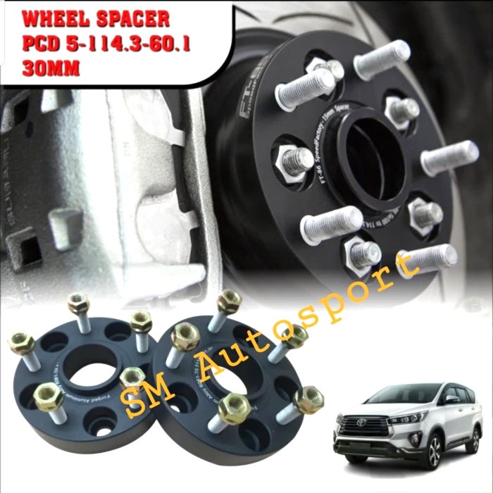 Terlaris Rim Spacer Adaptor Velg Lubang 5 Pcd 114,3-60,1 (30Mm) Toyota Innova
