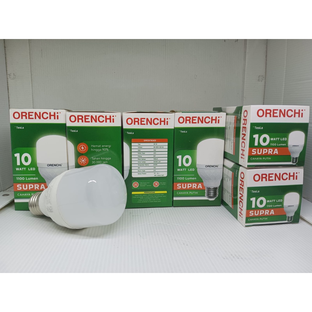 Lampu LED Orenchi Supra 10 Watt Cahaya Putih / Lampu Supra 10Watt SNI