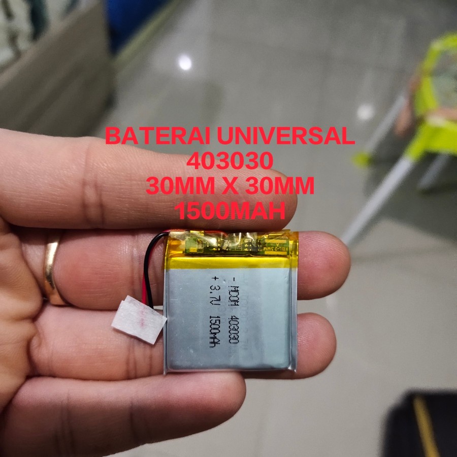 BATERAI UNIVERSAL 403030 ukuran 30mm x 30mm 1500mah kabel 2 MANTUL