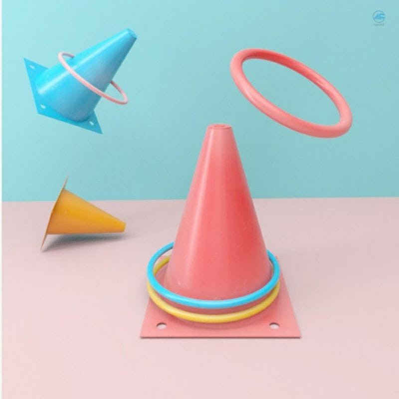 NonnaPIK -Mainan Lempar Cincin Kerucut Cone Ring - Cone Rintangan Olahraga - Kerucut Rintangan - Mainan anak