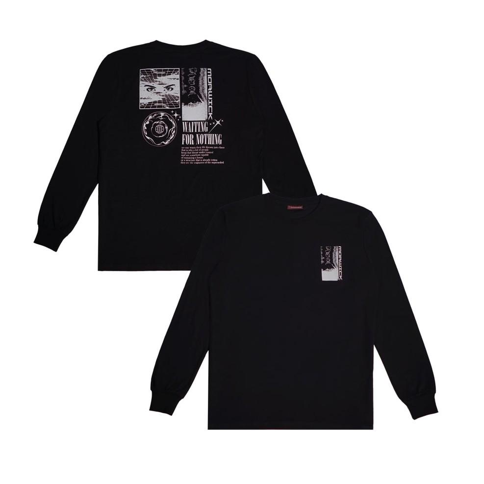 PALING LARIS Morwick Kaos Lengan Panjang Nothing Hitam