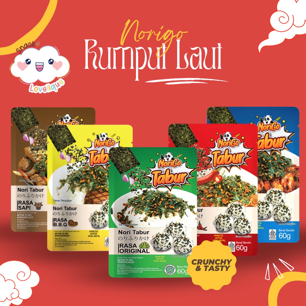 

NoriGo Tabur Rumput Laut Panggang Nori Sprinkles (Original / Spicy / Beef / Seafood / BBQ)