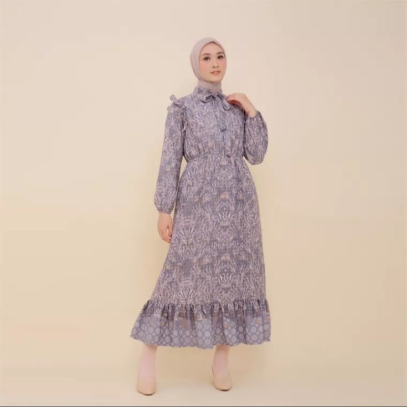 Zaskia Mecca Bia x Cut Meyriska Gamis Charcoal Pahat Dress Size M