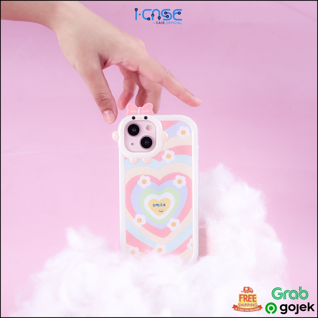 Softcase 3D Love Smile Full Cover for iPhone 7 8 PLUS XR X XS Max / 11 Pro Max / 12 Pro Max / 13 Pro Max / 14 Plus Pro Max