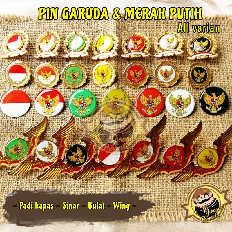 PIN GARUDA &amp; MERAH PUTIH 4 MODEL 7 WARNA