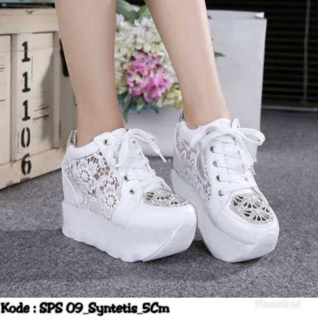 RECOMENDED Sepatu Wanita Brukat Hak Dalam SPS 09
