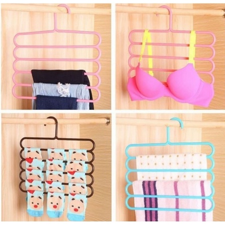 Hanger Gantungan 5 Layer Organizer Celana Panjang Jeans / Gantungan Hijab 5 Layer  / Gantungan Scraf Multifungsi / Hanger Jeans Hanger Hijab /Gantungan Lemari Gantungan Jemur