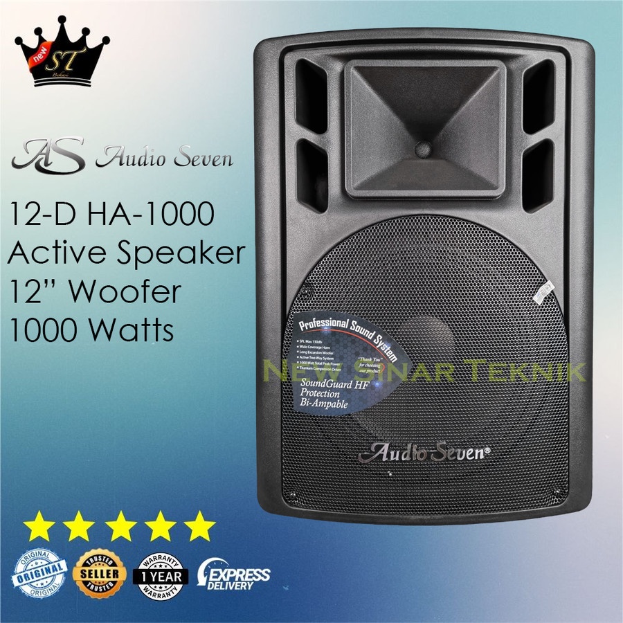 Audio Seven 12-D HA-1000 Active Speaker Aktif 12 Inch 12" 1000 Watt