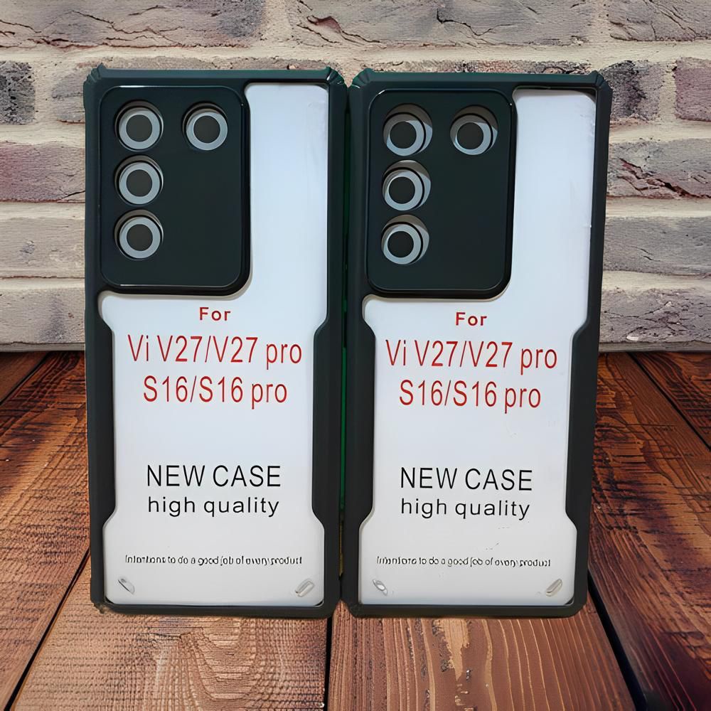 Anti Shocking Vivo V23E/V27/V27 Pro Inchi Hardcase Mika List Hitam Acrylic Case