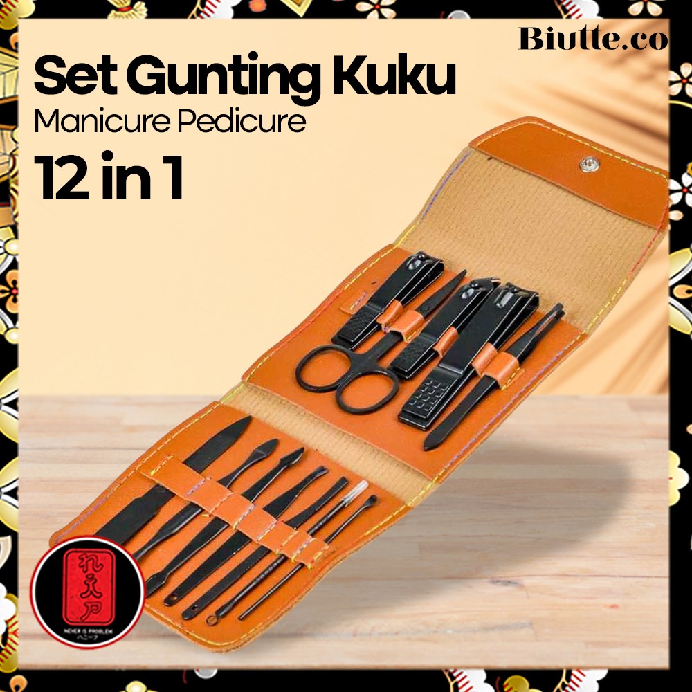 Biutte.co Set Gunting Kuku Manicure Nail Pedicure Kit 12in1 - TCT12