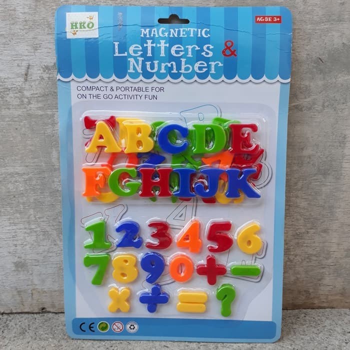 MAINAN HURUF DAN ANGKA MAGNET MAGNETIC ABC LETTER NUMBER QJ5562