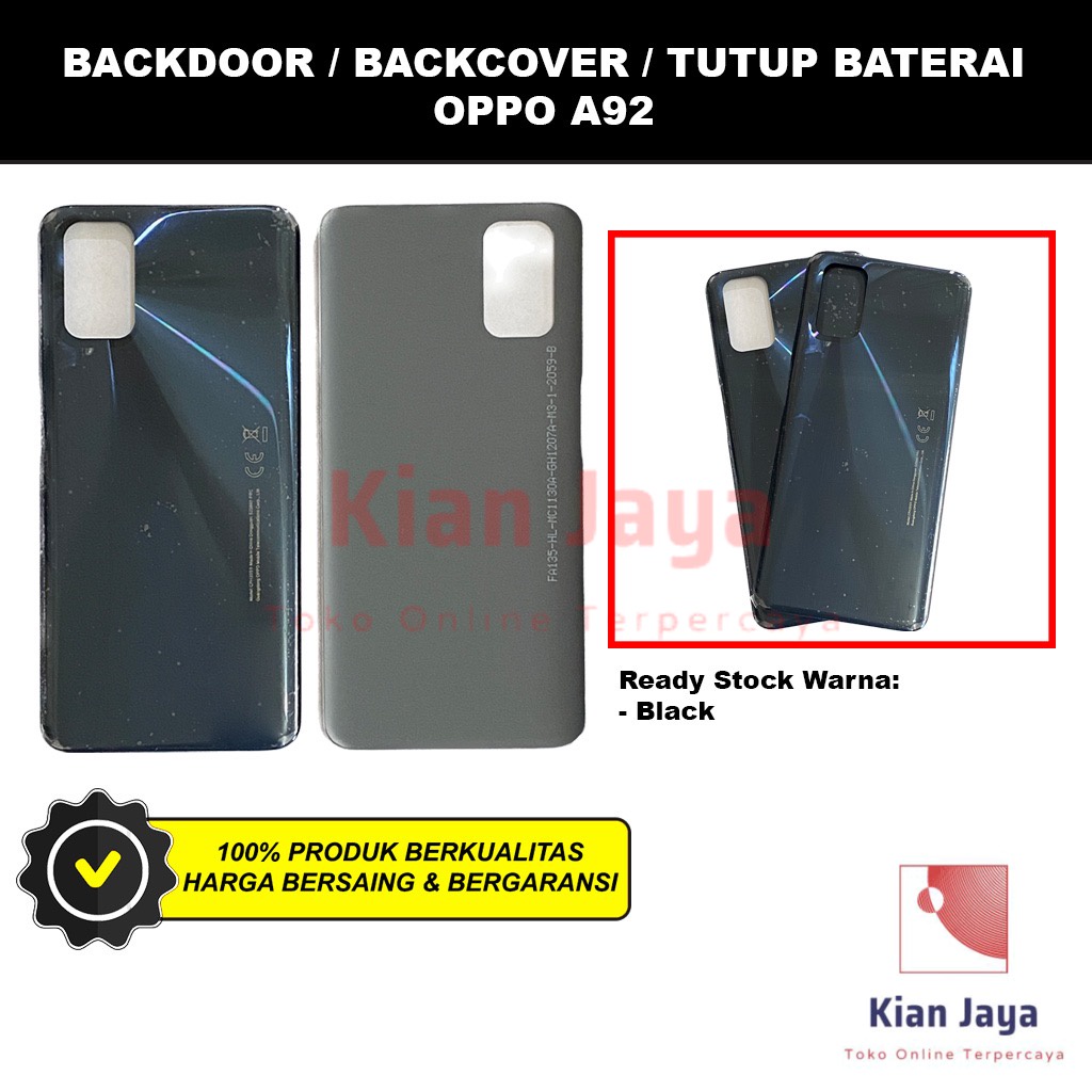 Backdoor Oppoo A92 Back Cover Tutup Belakang Baterai Cassing Casing Backcase Original