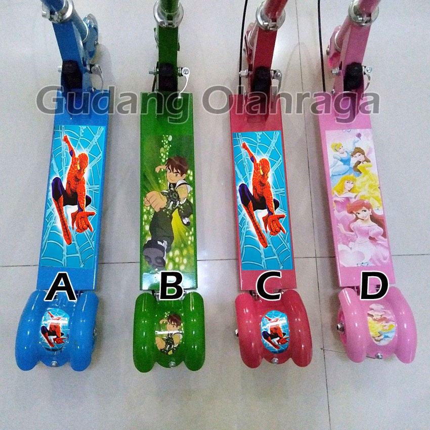Skuter Anak Otoped Roda 3 Karakter / Scooter Injak 3 Roda