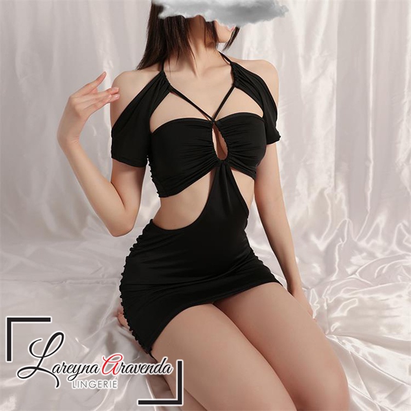 Lareyna Aravenda Set Lingerie + G String ALL SIZE Model Gaun Nightclub Passion LG574