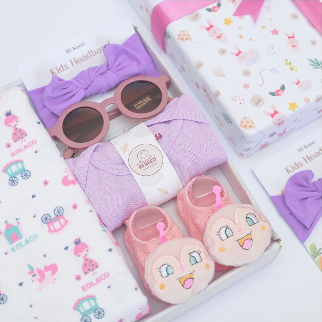 Hikeen baby hampers swaddle series baby girl &amp; baby boy kado lahiran bayi dengan bedong baby gift set premium