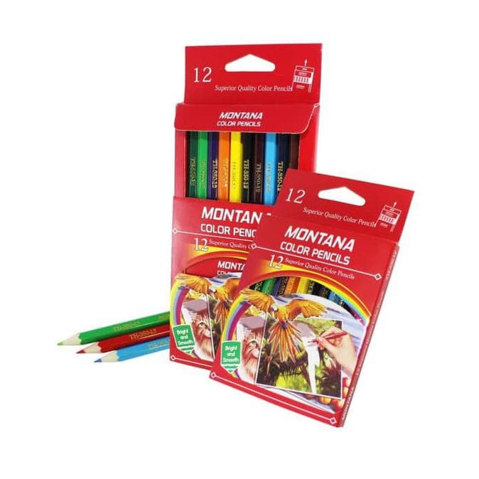 PENSIL WARNA MONTANA 12 WARNA PENDEK | MONTANA COLOR PENCIL | ATK MAKASSAR