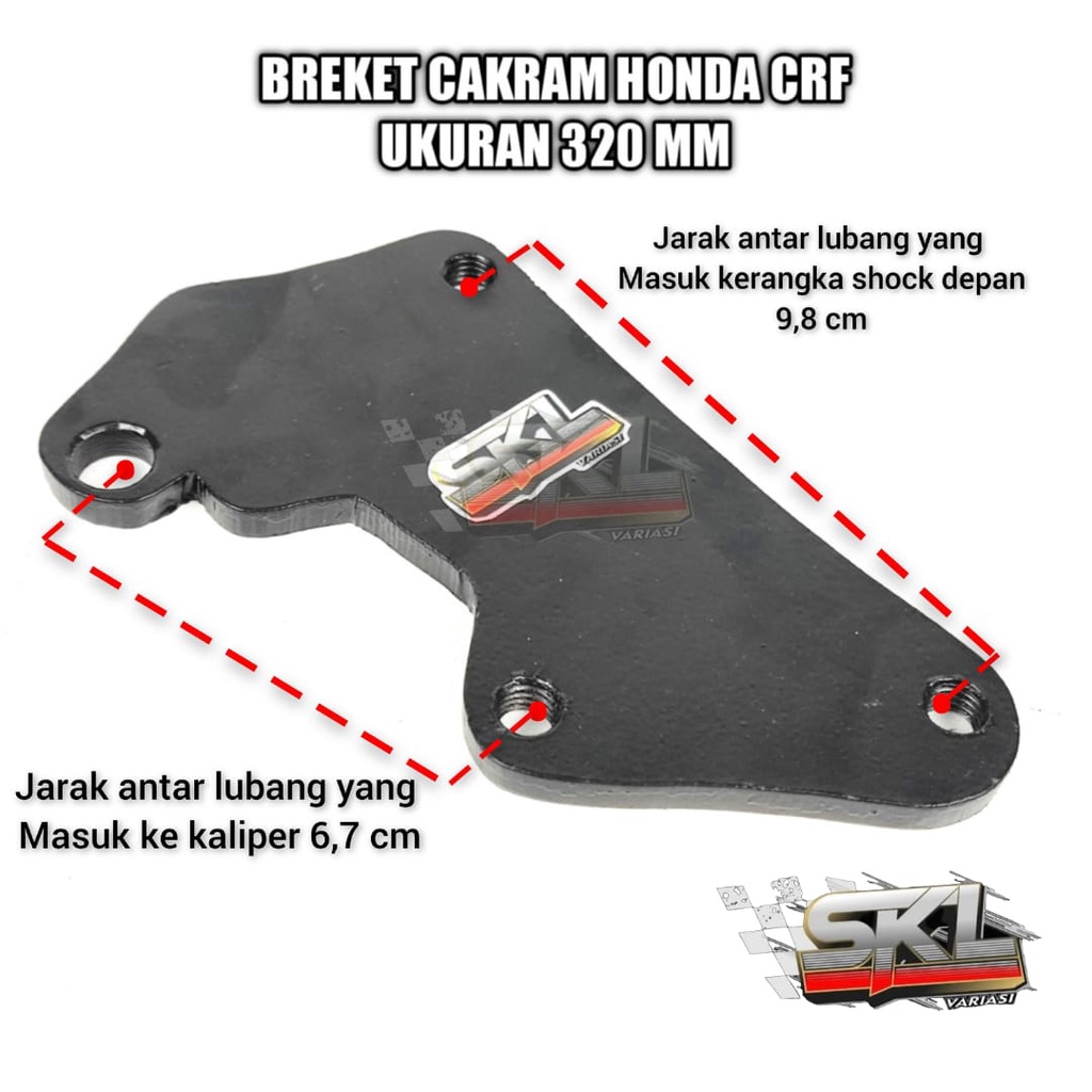 Breket Cakram Depan Honda Crf Piringan Diameter 300 Dan 320mm