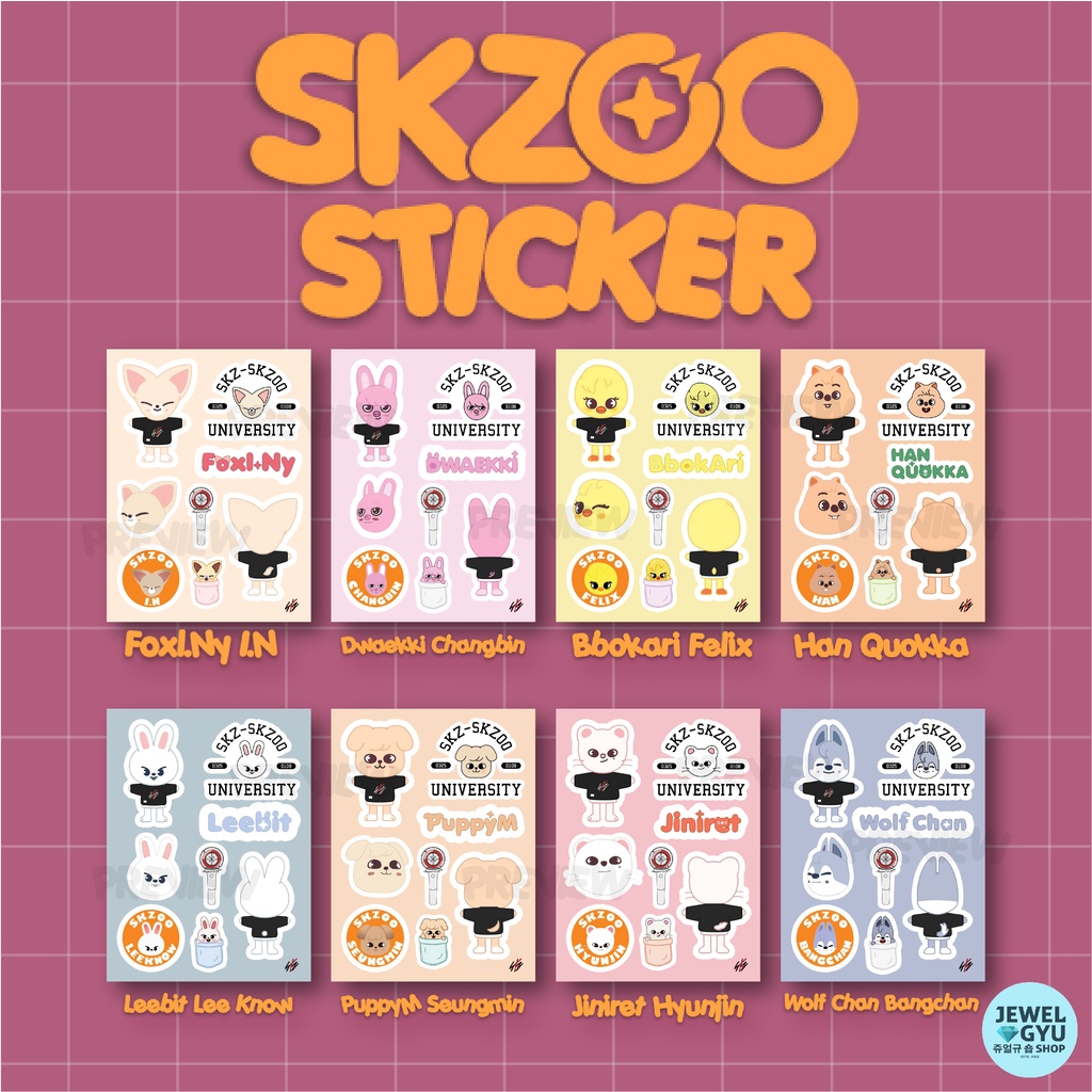 

Stray Kids SKZOO Sticker / Felix Changbin IN Han Hyunjin Lee Know Seungmin Bangchan
