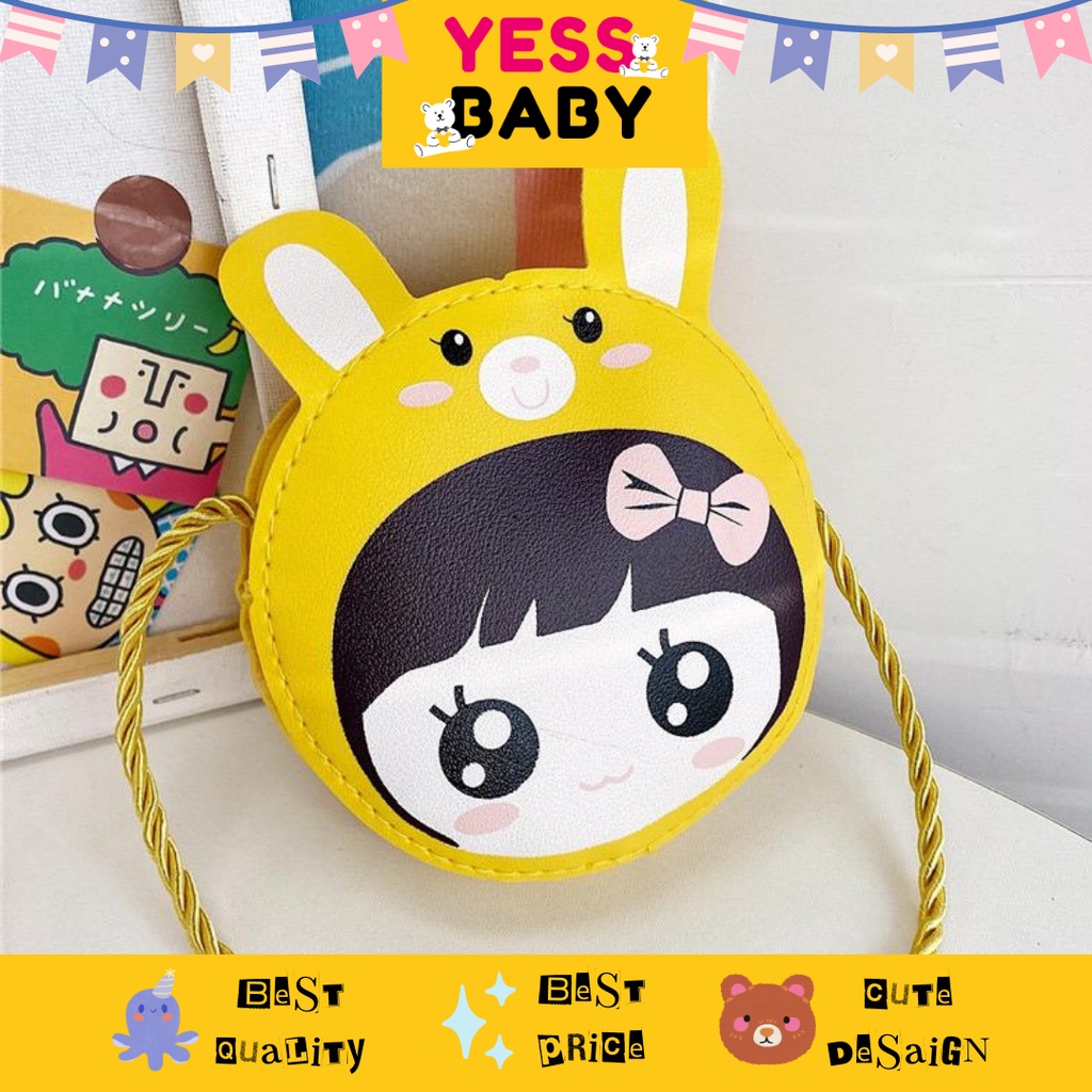 YESSBABY GIRLS YELLOW Tas anak Small and cute cartoon pattern single shoulder/children's leisure bag