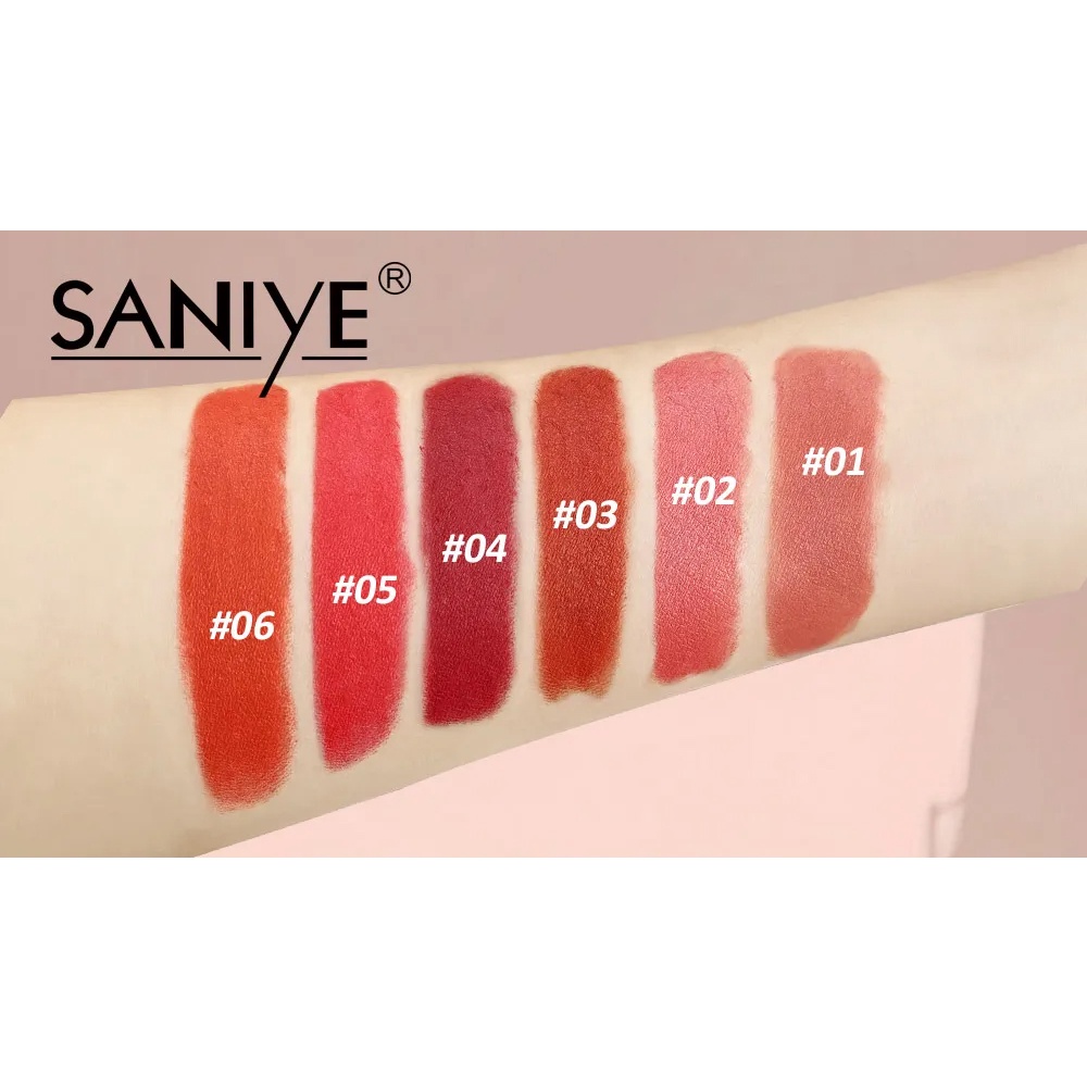 SANIYE  BPOM 9 Warna Velvet Lipstik Matte