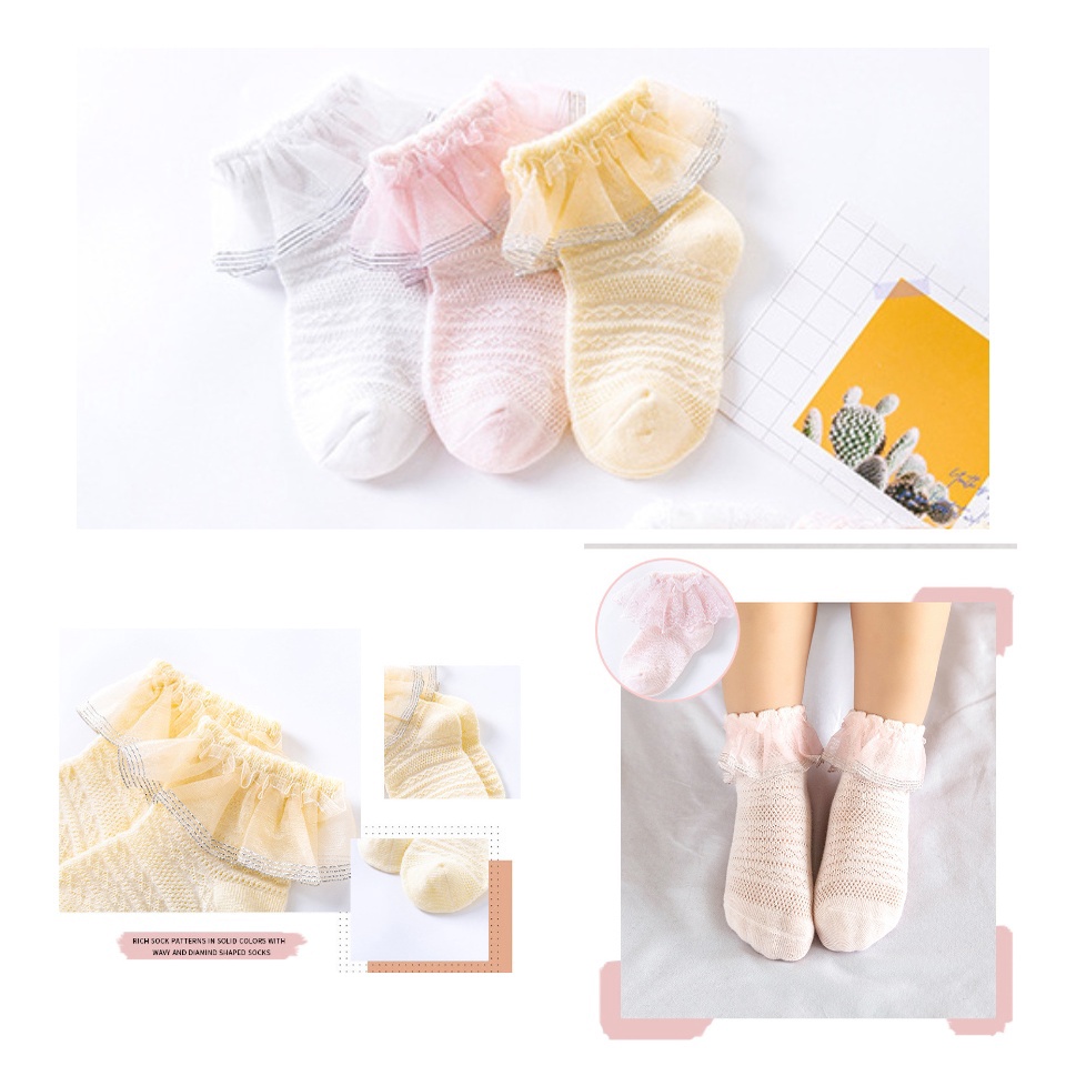 FYGALERY KS12 Kaos Kaki Renda Bayi Perempuan Katun Baby Socks Nyaman Murah