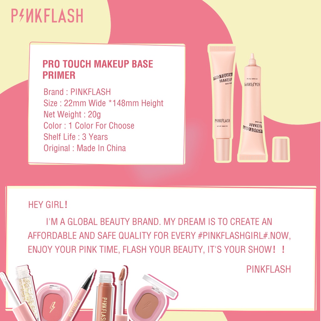 [ORI BPOM] PINKFLASH Pro Touch Pore Minimizer Primer Matte Poreless Smooth Fine Line Soft-focus Blurring Mattifying | Pinkflash Pro Touch Makeup Base Primer | Make Up Base | Tekstur Ringan Makeup Base Gel | PF-F12