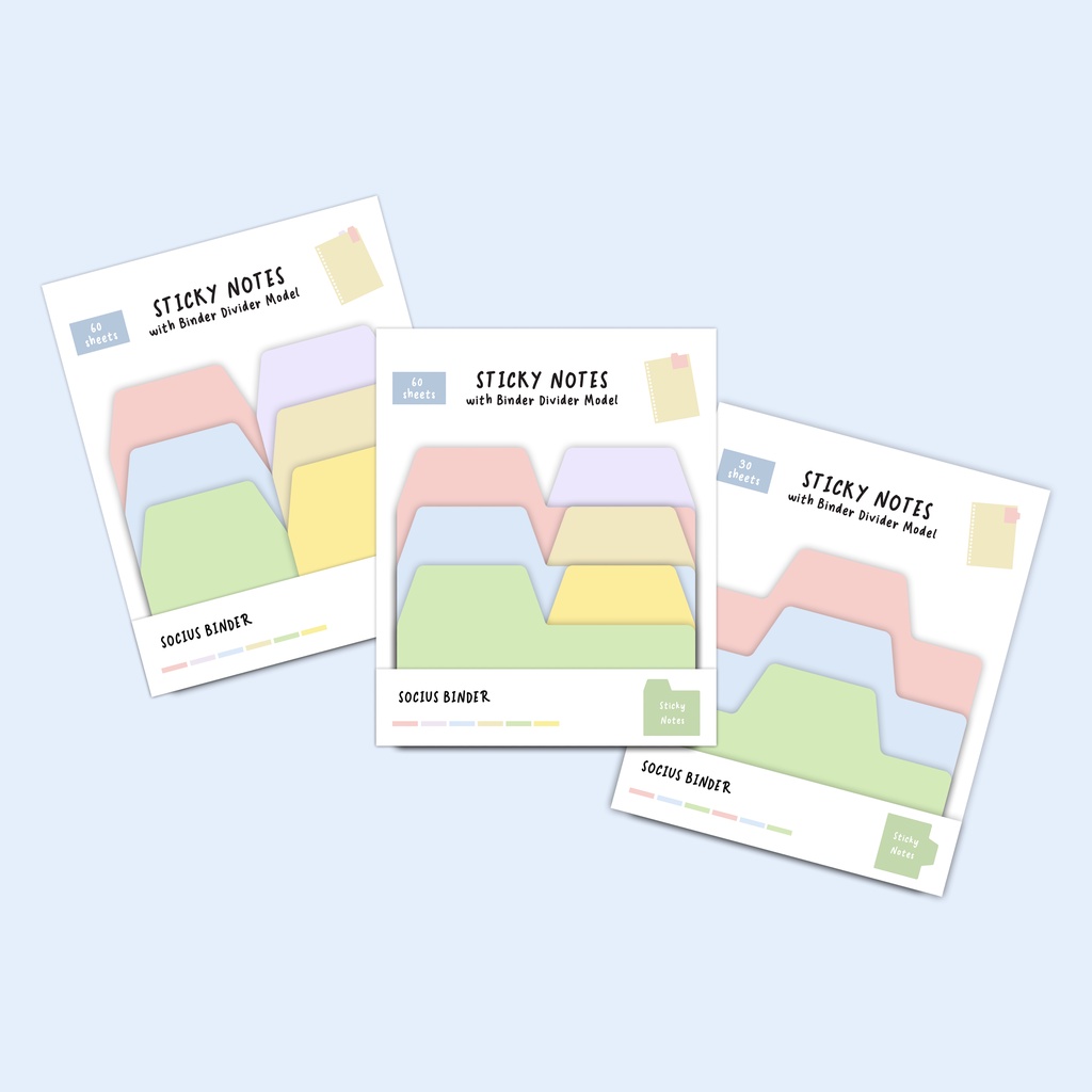 

Divider Sticky Notes Bookmark Pembatas Binder Buku Warna Pastel Memo