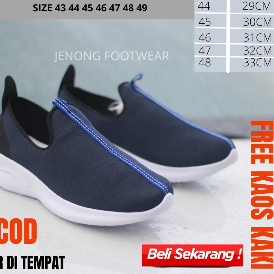 ☊ [ Big Size 45 46 47 48 49 50 ] Sepatu Pria Ukuran Besar Jumbo Lebar Sepatu Casual Pria Slip_on Sep
