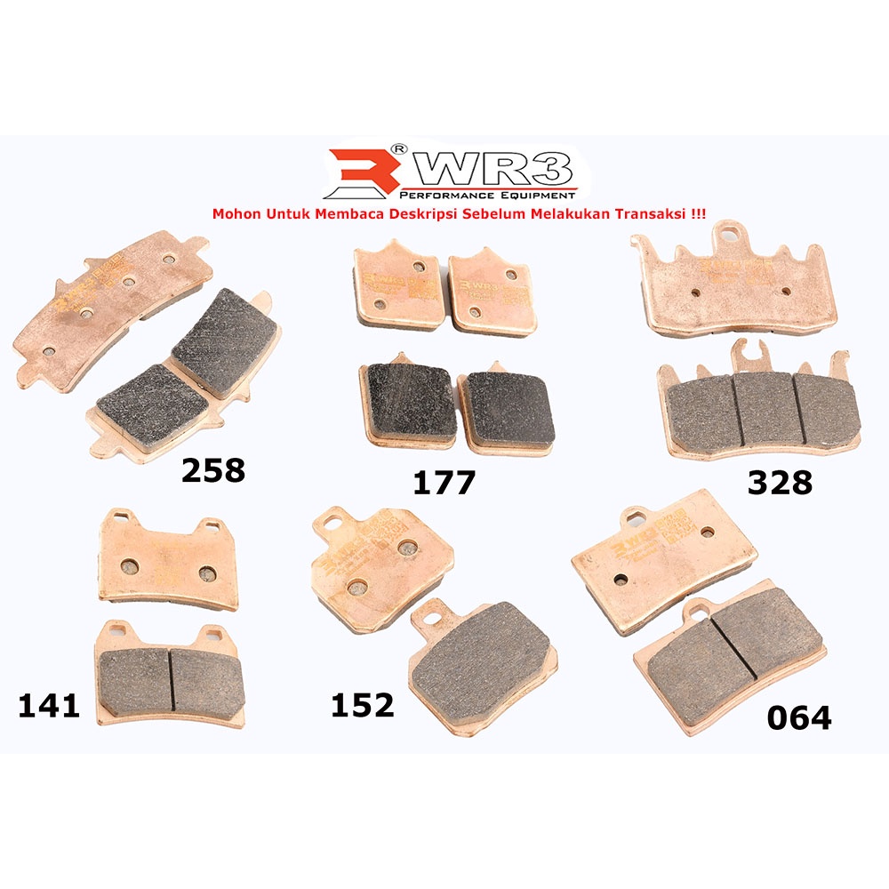Kampas Rem WR3 Sintered Untuk Kaliper Br3mbo Untuk 4P 4P2P 2P M4 GP4RS GP4RX M50 M4 P32