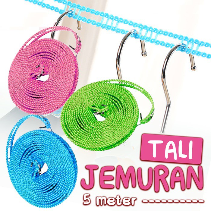 ⭐️ Jendela Kosmetik ⭐️ Tali Jemuran 5 Meter / Tali Jemuran Baju / Jemuran / Alat Jemur / Tali Jemuran / Tali Serba Guna