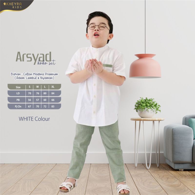 SETELAN KOKO ANAK DAN CELANA KATUN MEDINA ORIGINAL KHEYRA HIJAB | ARSYAD SET KOKO ANAK LENGAN PENDEK