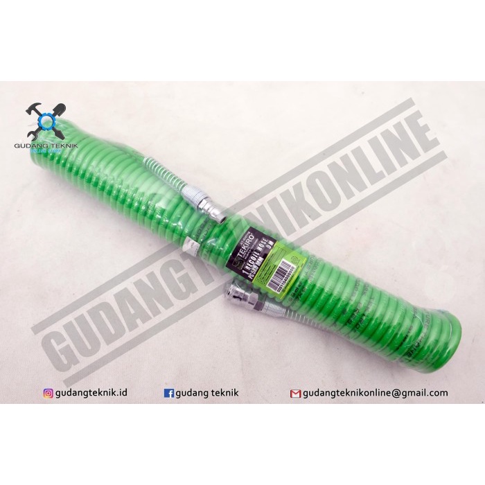 Selang Kompresor Angin Recoil 9 Meter TEKIRO / Recoil Hose Selang Angin Kompressor Spiral 9M AT-RH1116 TEKIRO