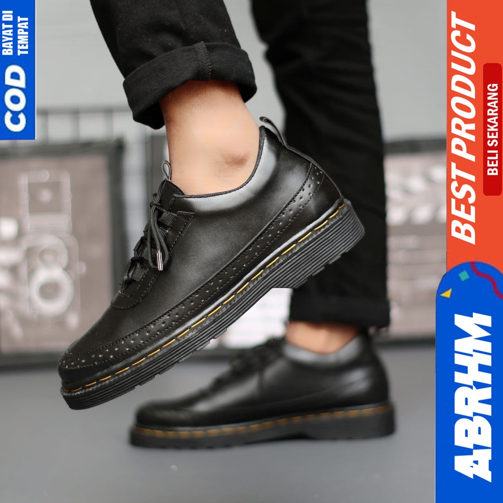 Sepatu Formal Pantofel Pria Kerja Kantor Hitam Abrhm Garfil