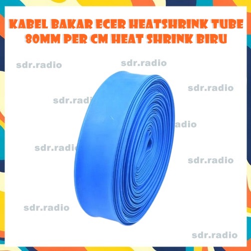 Kabel Bakar Ecer Heatshrink Tube 80 mm Per meter Heat Shrink BIRU