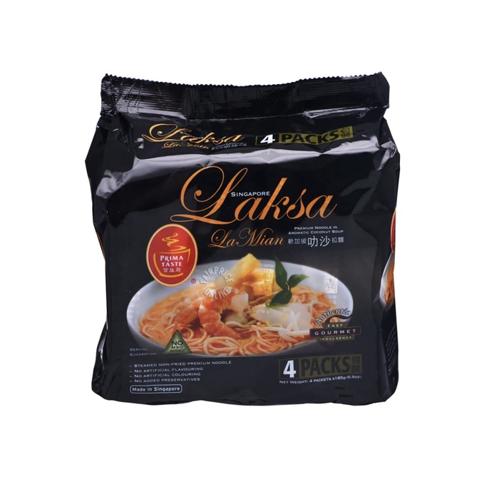 

PRIMA TASTE LA MIAN PREMIUM INSTANT NOODLES - LAKSA 4 X 185G