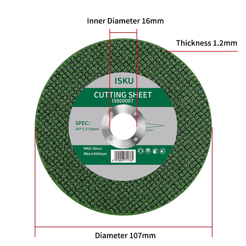 ISKU Mata Gurinda Batu Gerinda Potong 25 pcs Besi Cutting Wheel 4 Inch Flip Disc 107 x 1.2 x 16 mm stain less