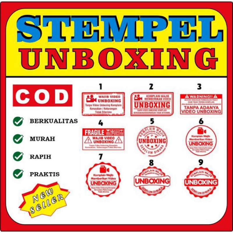 

stempel unboxing, stempel flash, stempel custon termurah