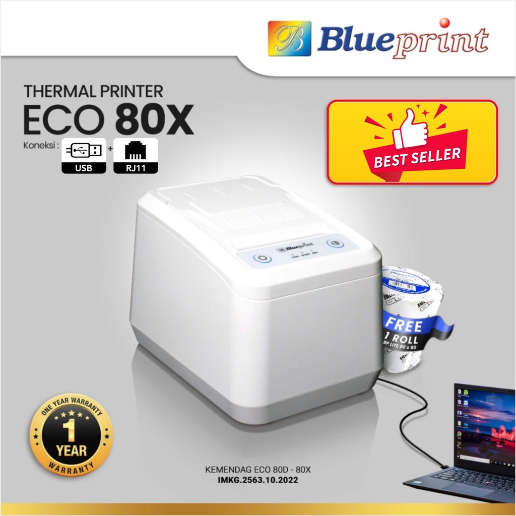 Blueprint ECO 80X Printer Kasir Thermal 80 mm Struk Nota Antrian Ticket Karcis Parkir PPOB