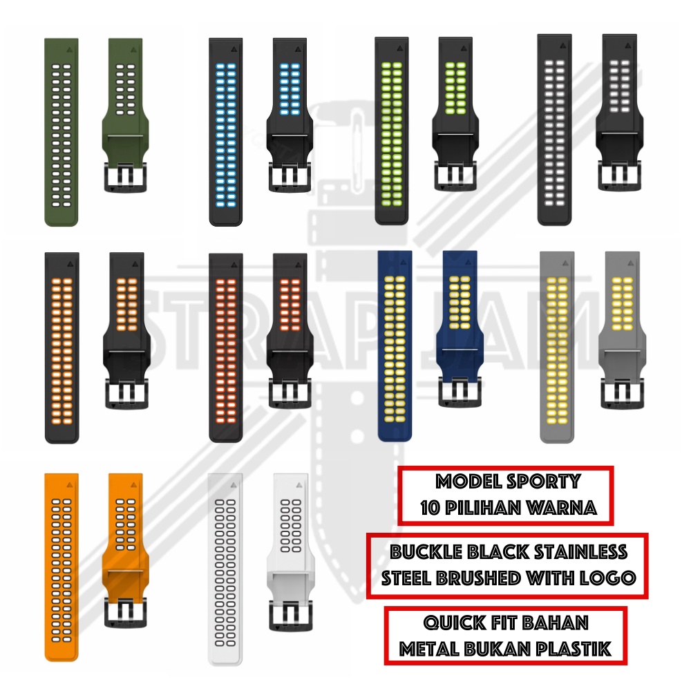 TRD Strap Garmin Instinct 1 2 Crossover - Tali Jam Quick Fit 22mm Silikon Rubber Untuk Olahraga