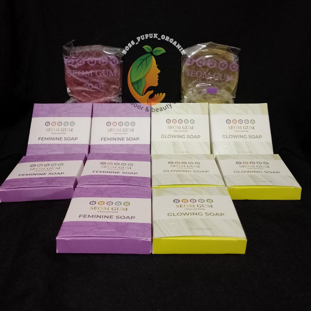 SABUN SEOM GUM 5 PCS SABUN MULTIFUNGSI GLOWING SOAP & FEMININE SOAP ORI BPOM KEMASAN LOGO