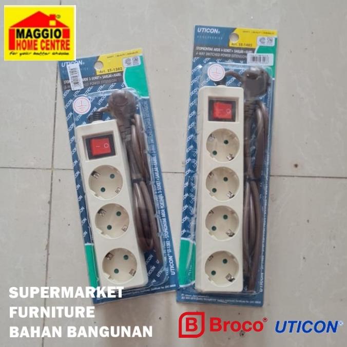 Terlaris!! Stop Kontak Saklar Lubang 4 - Colokan Listrik - St Series Uticon