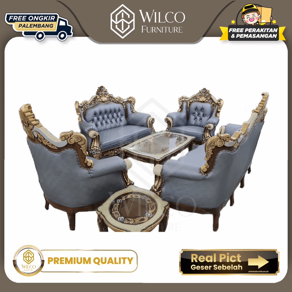 Sofa Kayu Jati Minimalis Modern Mewah Abu Sofa Jati Dudukan 3211