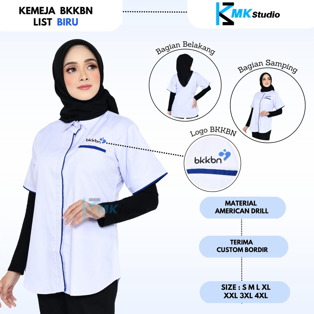 SERAGAM BKKBN-Seragam Kesehatan Bordir/Baju BKKBN/Baju Perawat Wanita/Baju Instansi Kesehatan