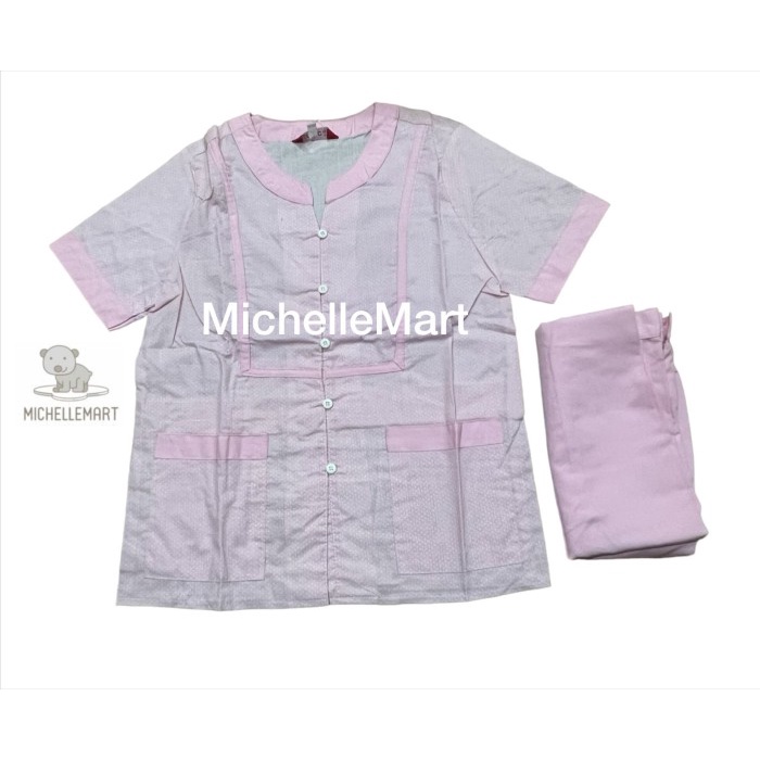 Baju Suster Seragam baju suster baby sitter nanny Celana Panjang PINK POLKADOT - S(V7S3) baju seraga