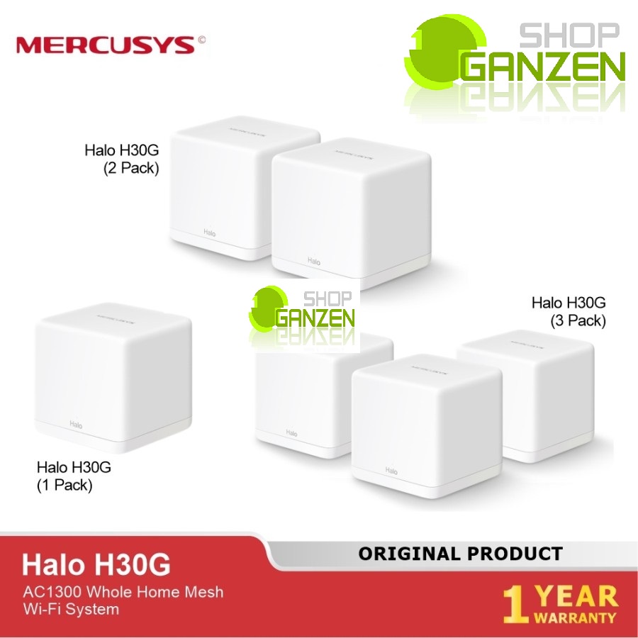 Mercusys Halo H30G AC1300 Whole Home Mesh Wi-Fi System ( 3 PACK )